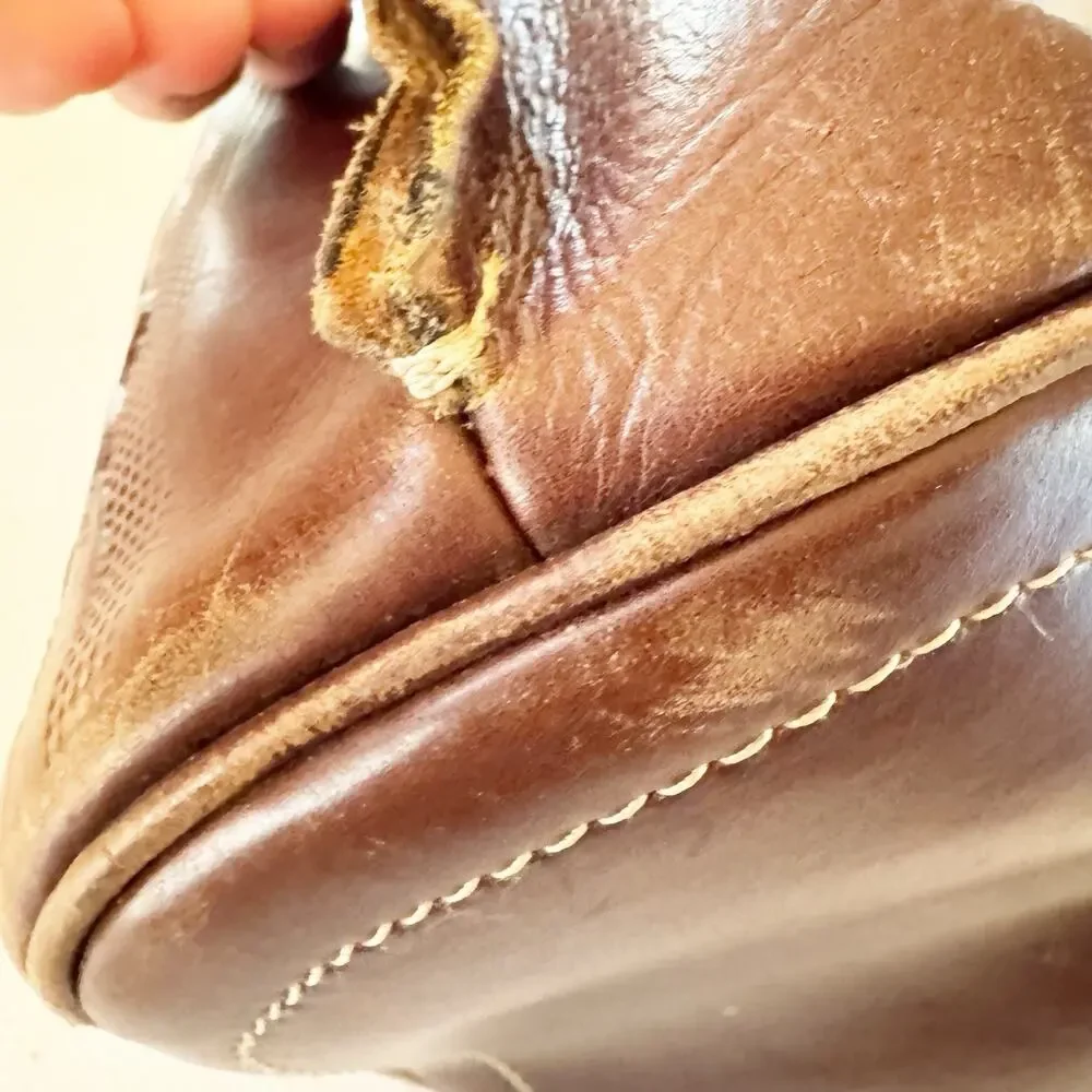 Patricia Nash Lavello Cut Out Tooled Brown Leather‎ Crossbody Bucket Bag